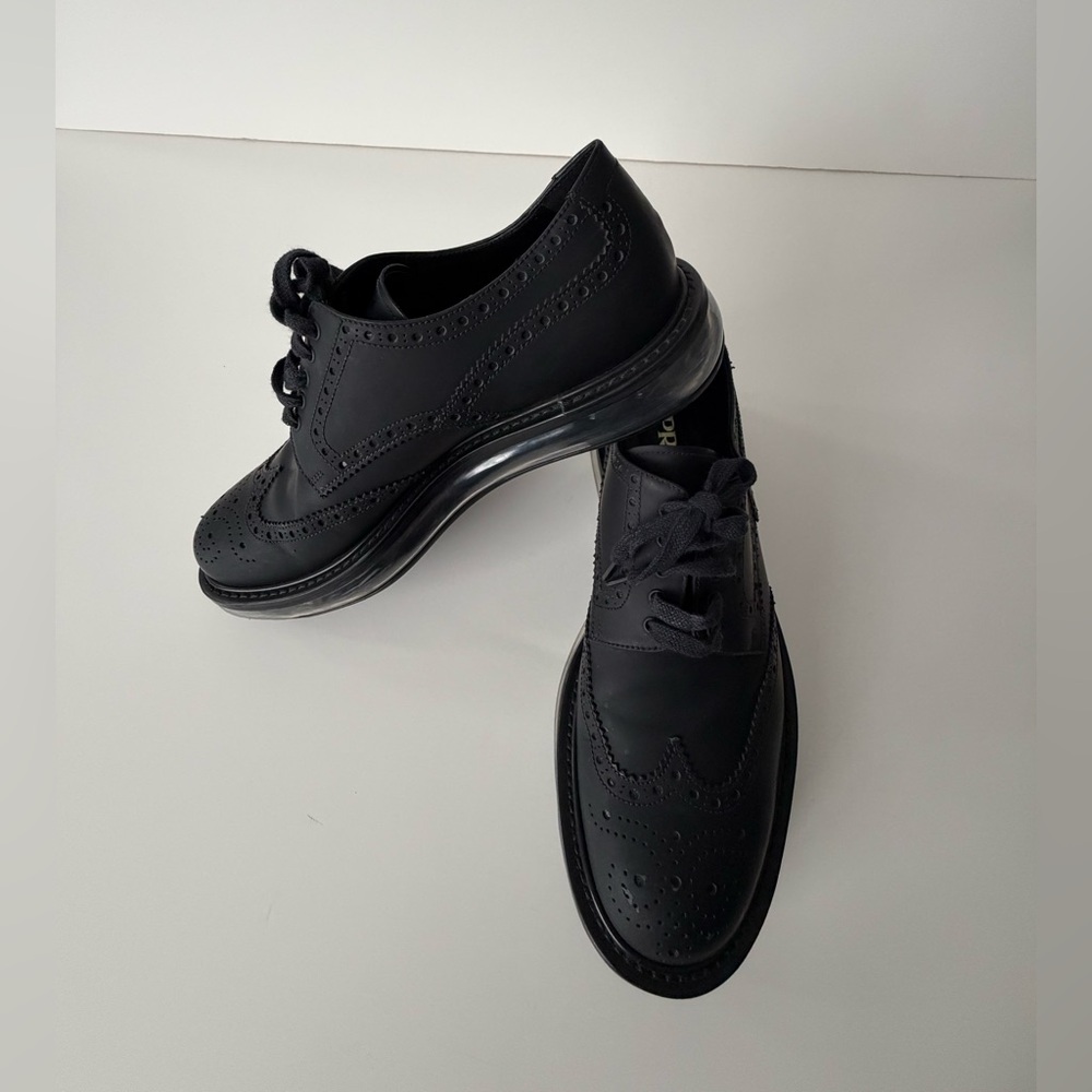 Prada Men's Black Oxford Shoes Size 7 - Picture 3 of 11